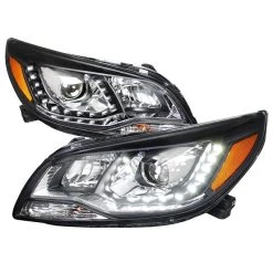 13-15 Chevy Malibu [Halogen Model] LED DRL Projector Headlights - Black