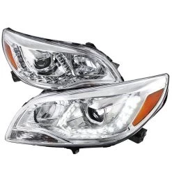 13-15 Chevy Malibu [Halogen Model] LED DRL Projector Headlights - Chrome