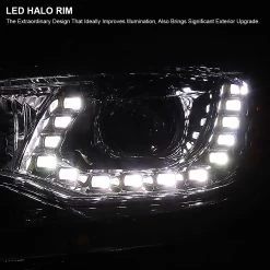 13-15 Chevy Malibu [Halogen Model] LED DRL Projector Headlights - Chrome -Professional Auto Parts Store 13 15 chevy malibu halogen model led drl projector headlights chrome 144