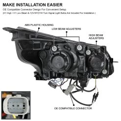 13-15 Chevy Malibu [Halogen Model] LED DRL Projector Headlights - Chrome -Professional Auto Parts Store 13 15 chevy malibu halogen model led drl projector headlights chrome 147