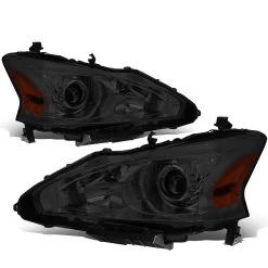 13-15 Nissan Altima [Halogen Model Only] OE-Style Replacement Headlights - Smoked / Amber