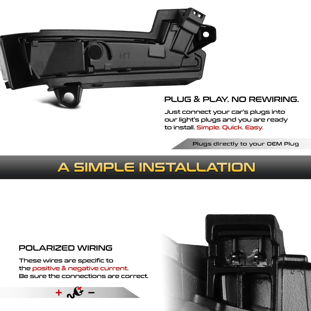 13-20 Ford Fusion Sequential Amber LED Side Mirror Lights - Clear 7 13-20 Ford Fusion Sequential Amber LED Side Mirror Lights - Clear - Image 5