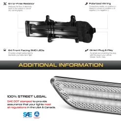 13-21 Toyota Land Cruiser Sequential LED Side Mirror Lights - Clear Lens -Professional Auto Parts Store 13 21 toyota land cruiser sequential led side mirror lights clear lens 25