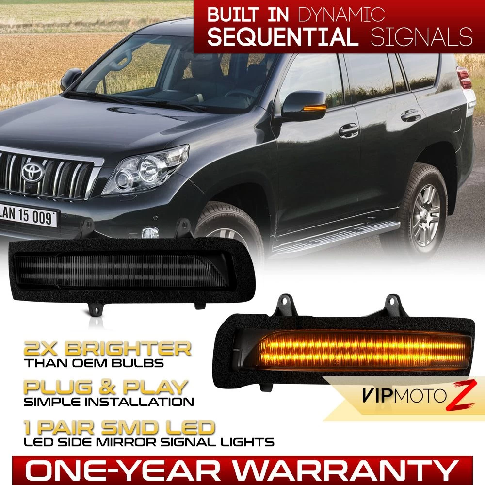 13-21 Toyota Land Cruiser Sequential LED Side Mirror Lights - Smoked Lens 4 13-21 Toyota Land Cruiser Sequential LED Side Mirror Lights - Smoked Lens - Image 2