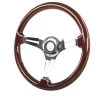 13.5-inch 340mm Classic Polished Aluminum 3-Spoke Wood Grain Drifting Steering Wheel