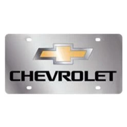 Eurosport Daytona® 1302N-1 - Polished License Plate With Gold / Silver / Black Chevrolet New Logo And Emblem