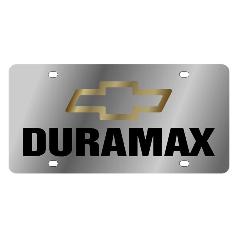 Eurosport Daytona® 1310-1GB - GM Polished License Plate With Black / Gold Duramax Logo And Chevrolet Emblem 3 Eurosport Daytona® 1310-1GB - GM Polished License Plate With Black / Gold Duramax Logo And Chevrolet Emblem