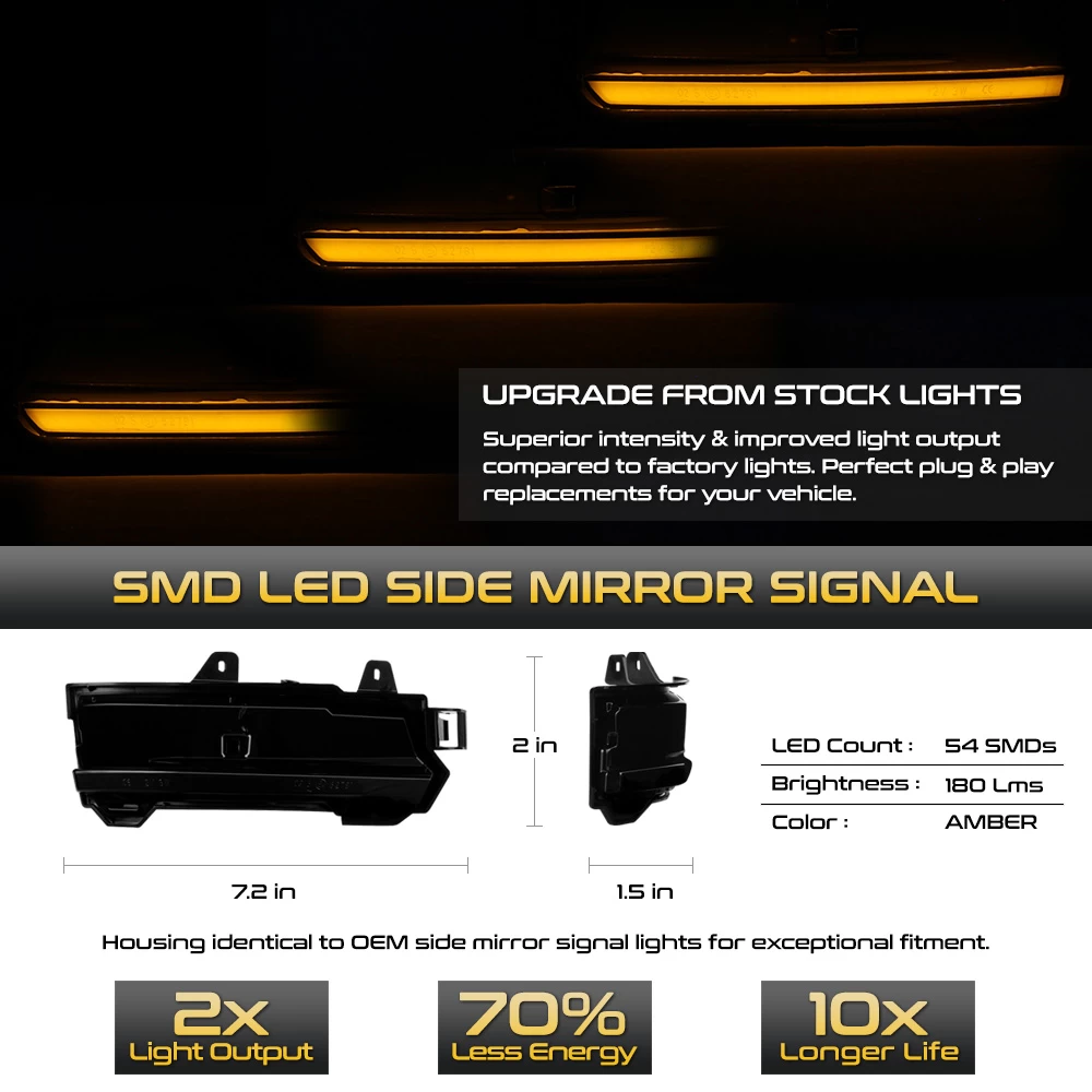 14-19 Range Rover Evoque / Velar Sequential LED Side Mirror Lights - Smoked 5 14-19 Range Rover Evoque / Velar Sequential LED Side Mirror Lights - Smoked - Image 3