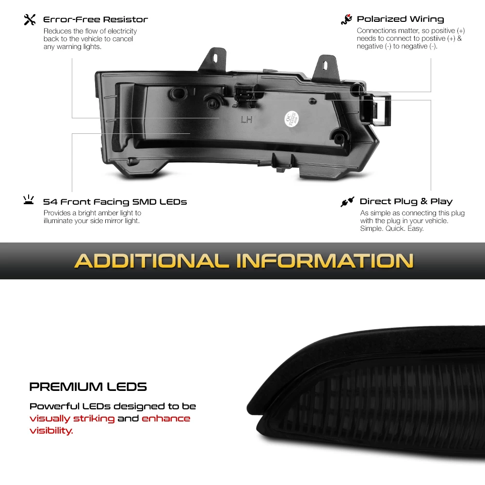 14-19 Range Rover Evoque / Velar Sequential LED Side Mirror Lights - Smoked 8 14-19 Range Rover Evoque / Velar Sequential LED Side Mirror Lights - Smoked - Image 6