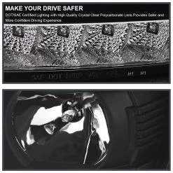 15-20 Chevy Tahoe / Suburban [Halogen Model] Optic-LED Tube Projector Headlights Black -Professional Auto Parts Store 15 17 chevy tahoe suburban matte black led drl signal projector headlights 122