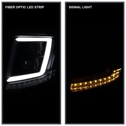 15-20 Chevy Tahoe / Suburban [Halogen Model] Optic-LED Tube Projector Headlights Black -Professional Auto Parts Store 15 17 chevy tahoe suburban matte black led drl signal projector headlights 128