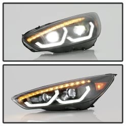 15-18 Ford Focus (Halogen Model) Full LED Headlights W/ LED Light Bar - Black Housing 15 15-18 Ford Focus (Halogen Model) Full LED Headlights W/ LED Light Bar - Black Housing -Professional Auto Parts Store 15 18 ford focus halogen model full led headlights w led light bar black housing 102
