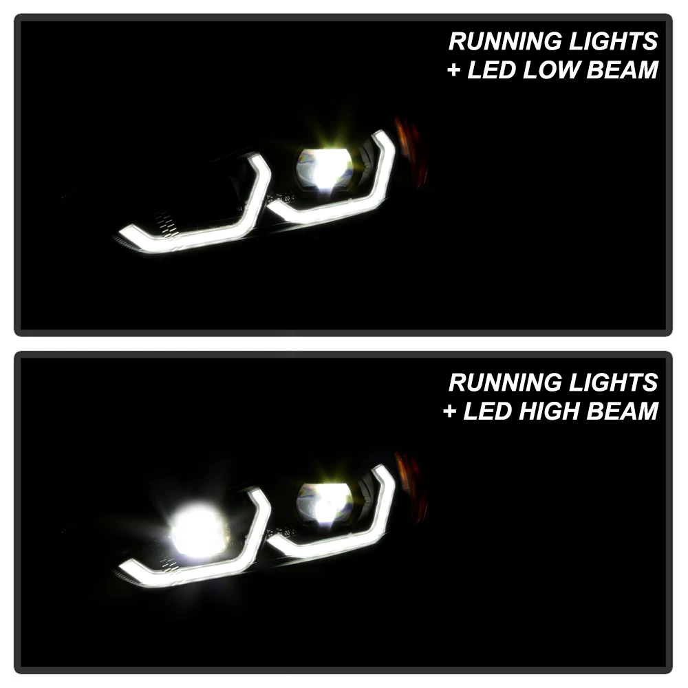 15-18 Ford Focus (Halogen Model) Full LED Headlights W/ LED Light Bar - Black Housing 11 15-18 Ford Focus (Halogen Model) Full LED Headlights W/ LED Light Bar - Black Housing - Image 9
