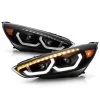 15-18 Ford Focus (Halogen Model) Full LED Headlights W/ LED Light Bar - Black Housing 1 15-18 Ford Focus (Halogen Model) Full LED Headlights W/ LED Light Bar - Black Housing -Professional Auto Parts Store 15 18 ford focus halogen model full led headlights w led light bar black housing 90