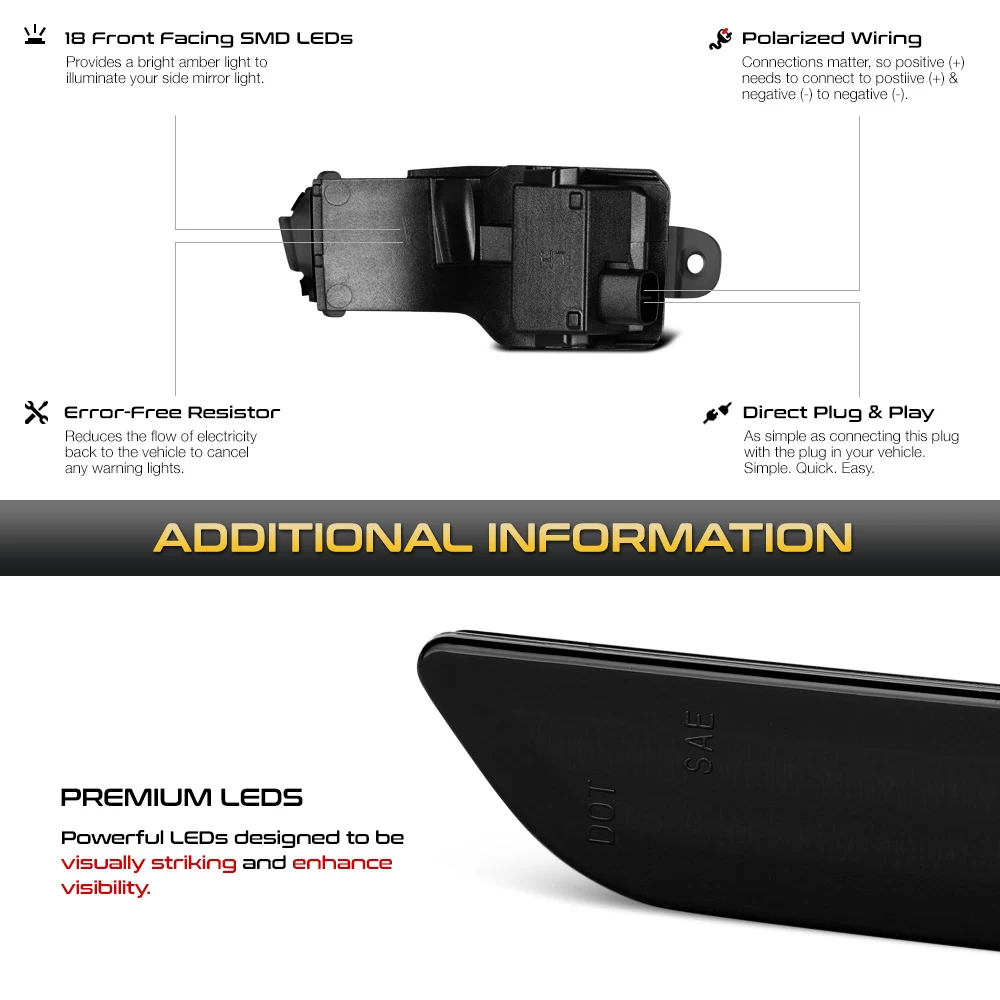 15-21 Lexus NX300 RX350 Sequential LED Side Mirror Lights - Smoked 8 15-21 Lexus NX300 RX350 Sequential LED Side Mirror Lights - Smoked - Image 6