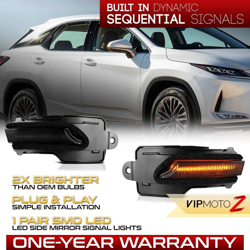 15-21 Lexus NX300 RX350 Sequential LED Side Mirror Lights - Smoked 4 15-21 Lexus NX300 RX350 Sequential LED Side Mirror Lights - Smoked - Image 2