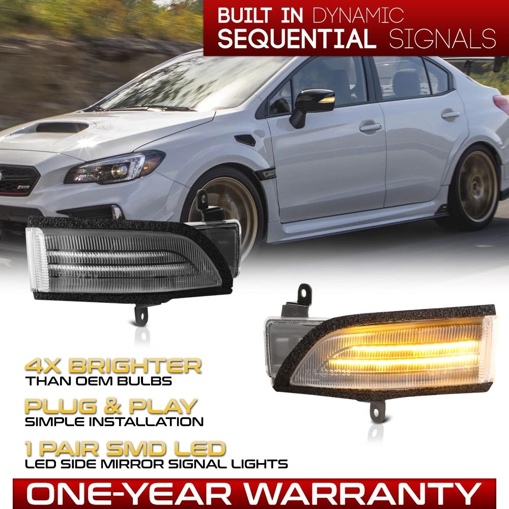 15-21 Subaru Impreza/WRX/Crosstrek Sequential LED Side Mirror Lights - Clear 4 15-21 Subaru Impreza/WRX/Crosstrek Sequential LED Side Mirror Lights - Clear - Image 2