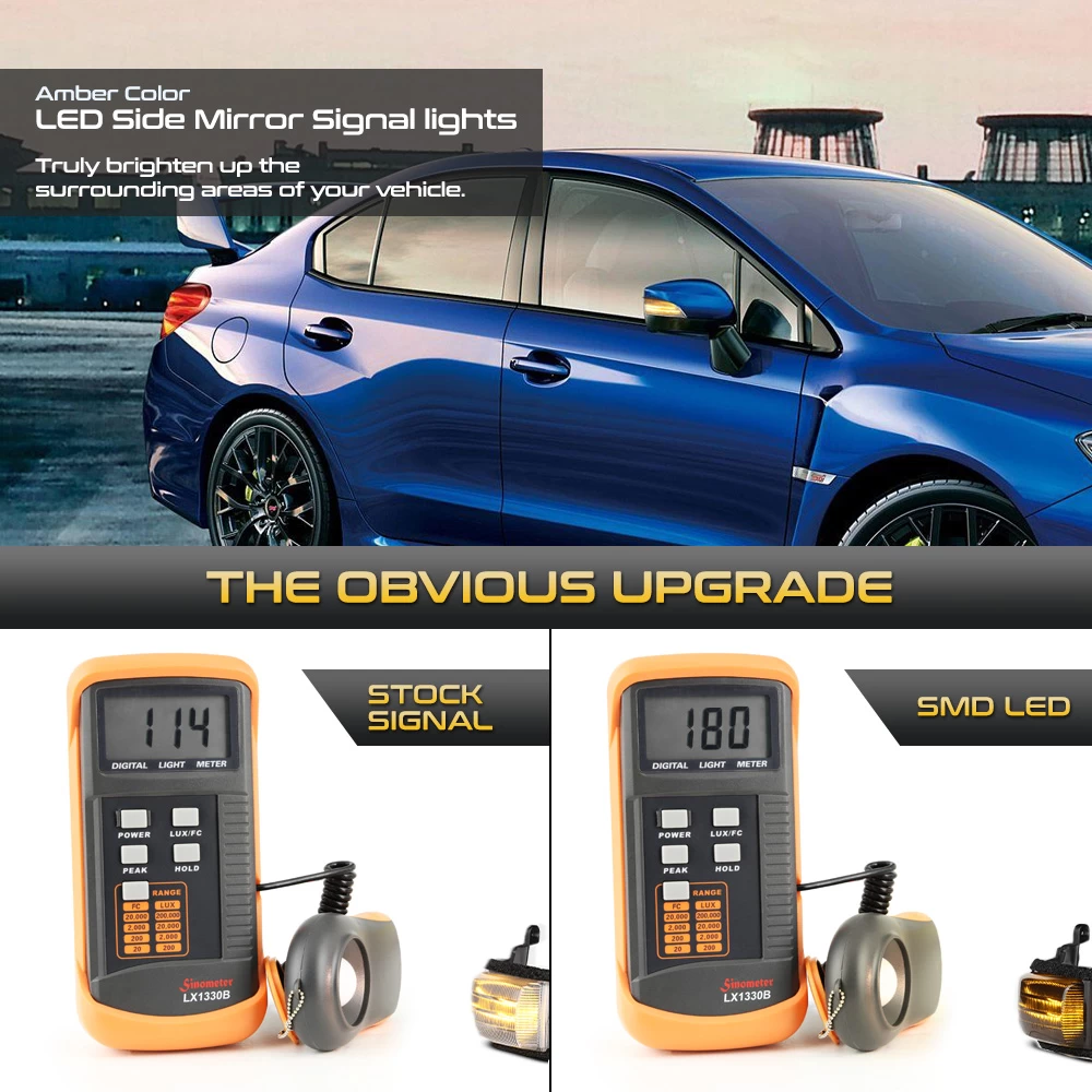 15-21 Subaru Impreza/WRX/Crosstrek Sequential LED Side Mirror Lights - Smoked 6 15-21 Subaru Impreza/WRX/Crosstrek Sequential LED Side Mirror Lights - Smoked - Image 4