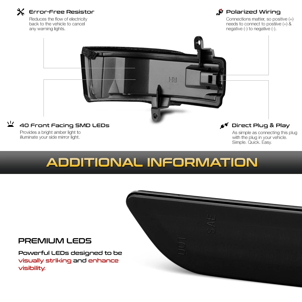 15-21 Subaru Impreza/WRX/Crosstrek Sequential LED Side Mirror Lights - Smoked 8 15-21 Subaru Impreza/WRX/Crosstrek Sequential LED Side Mirror Lights - Smoked - Image 6