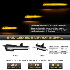 15-22 Ford Mustang Sequential Amber LED Side Mirror Lights - Clear 12 15-22 Ford Mustang Sequential Amber LED Side Mirror Lights - Clear -Professional Auto Parts Store 15 22 ford mustang sequential amber led side mirror lights clear 16