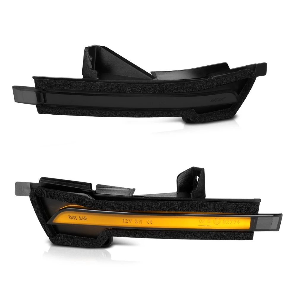 15-22 Ford Mustang Sequential Amber LED Side Mirror Lights - Smoked 3 15-22 Ford Mustang Sequential Amber LED Side Mirror Lights - Smoked
