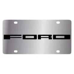 Eurosport Daytona® 1501N-1 - Ford Motor Company Polished License Plate With Black Ford Logo
