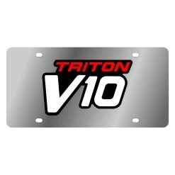 Eurosport Daytona® 1537-1 - Ford Motor Company Polished License Plate With Black Triton V10 Logo