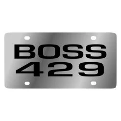 Eurosport Daytona® 1556-1 - Ford Motor Company Polished License Plate With Black Ford Boss 429 Logo