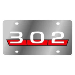 Eurosport Daytona® - Ford Motor Company Polished License Plate With Black Ford 302 Retro Logo