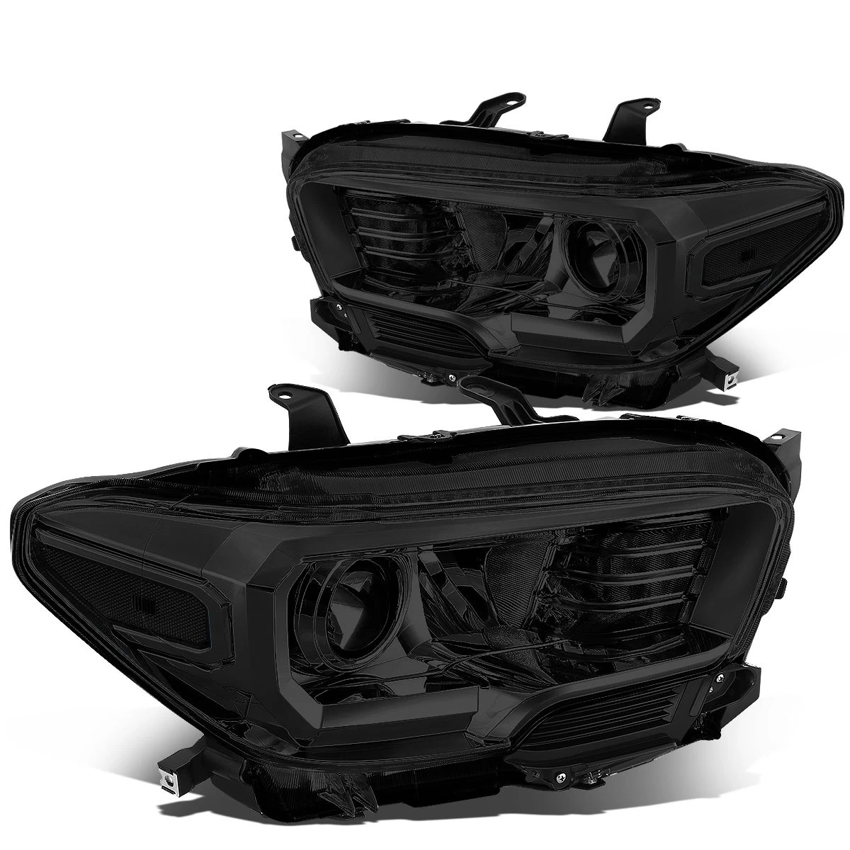 16-22 Toyota Tacoma OE-Style Projector Headlights - Smoked / Clear 4 16-22 Toyota Tacoma OE-Style Projector Headlights - Smoked / Clear - Image 2