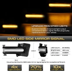 16-22 Honda Insight / Civic Sequential LED Side Mirror Light - Clear -Professional Auto Parts Store 16 22 honda insight civic sequential led side mirror light clear 16