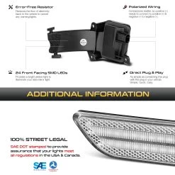 16-22 Honda Insight / Civic Sequential LED Side Mirror Light - Clear -Professional Auto Parts Store 16 22 honda insight civic sequential led side mirror light clear 25