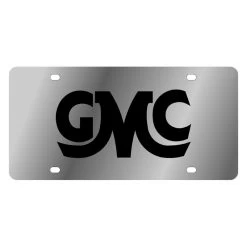 Eurosport Daytona® - GM Polished License Plate With Black GMC Retro Logo