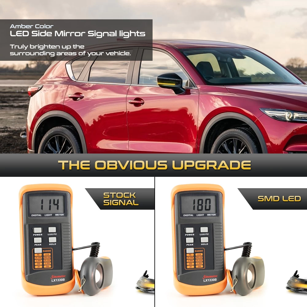 17-22 Mazda CX-5 Sequential LED Side Mirror Lights - Smoked 6 17-22 Mazda CX-5 Sequential LED Side Mirror Lights - Smoked - Image 4