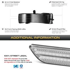 19-22 Ram 1500 Sequential LED Side Mirror Lights - Clear -Professional Auto Parts Store 19 22 ram 1500 sequential led side mirror lights clear 25