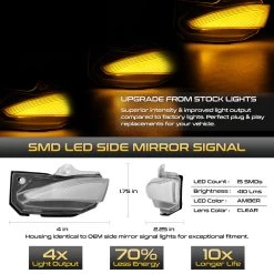 19-22 Toyota Corolla Sequential LED Side Mirror Lights - Clear Lens -Professional Auto Parts Store 19 22 toyota corolla sequential led side mirror lights clear lens 16