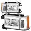 1987-1991 Ford F150 Bronco Led Drl Tube Headlights + Corner - Chrome / Amber -Professional Auto Parts Store 1987 1991 ford f150 bronco led drl tube headlights corner chrome amber 70
