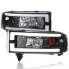 1994-2001 Dodge Ram 1500 2500 3500 LED Tube Reflector Headlights - Black Housing 1 1994-2001 Dodge Ram 1500 2500 3500 LED Tube Reflector Headlights - Black Housing -Professional Auto Parts Store 1994 2001 dodge ram 1500 2500 3500 led tube reflector headlights black housing 96