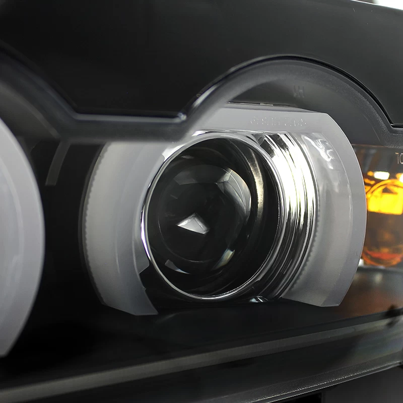 1995-2001 BMW E38 7-Series LED Halo DRL Projector Headlights - Black 6 1995-2001 BMW E38 7-Series LED Halo DRL Projector Headlights - Black - Image 4