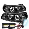 HID Combo 1997-2003 Chevy Malibu Angel Eye Halo & LED Projector Headlights - Black -Professional Auto Parts Store 1997 2003 chevy malibu angel eye halo led projector headlights black 173