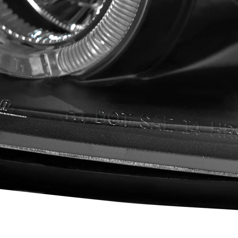 1997-2003 Chevy Malibu Angel Eye Halo & LED Projector Headlights - Black 7 1997-2003 Chevy Malibu Angel Eye Halo & LED Projector Headlights - Black - Image 5