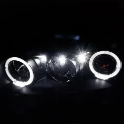 1997-2003 Chevy Malibu Angel Eye Halo & LED Projector Headlights - Black 16 1997-2003 Chevy Malibu Angel Eye Halo & LED Projector Headlights - Black -Professional Auto Parts Store 1997 2003 chevy malibu angel eye halo led projector headlights black 199