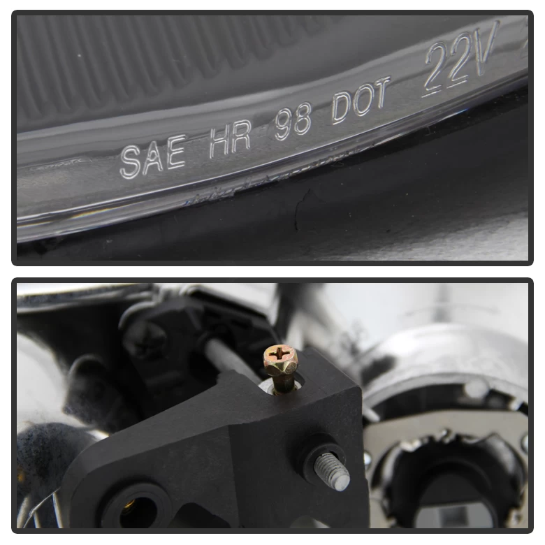 1998-2002 Chevy Camaro Z28 Replacement Crystal Headlights - Black 6 1998-2002 Chevy Camaro Z28 Replacement Crystal Headlights - Black - Image 4