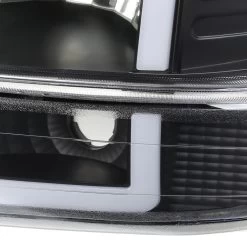 1999-2002 Chevy Silverado LED Tube Headlights+Bumper Signal - Matte Black -Professional Auto Parts Store 1999 2002 chevy silverado led tube headlights bumper signal matte black 125