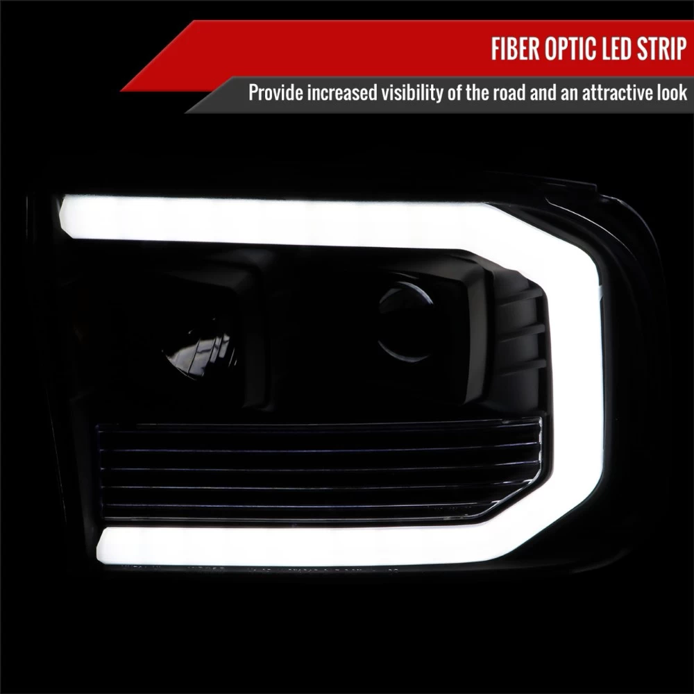 1999-2004 Ford F250 F350 F450 SuperDuty LED Tube Projector Headlight - Black Housing 6 1999-2004 Ford F250 F350 F450 SuperDuty LED Tube Projector Headlight - Black Housing - Image 4