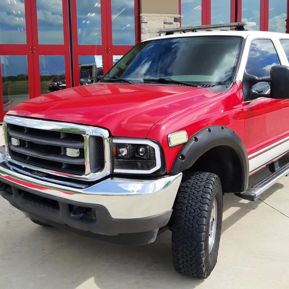 1999-2004 Ford F250 F350 F450 SuperDuty LED Tube Projector Headlight - Black Housing 11 1999-2004 Ford F250 F350 F450 SuperDuty LED Tube Projector Headlight - Black Housing - Image 9