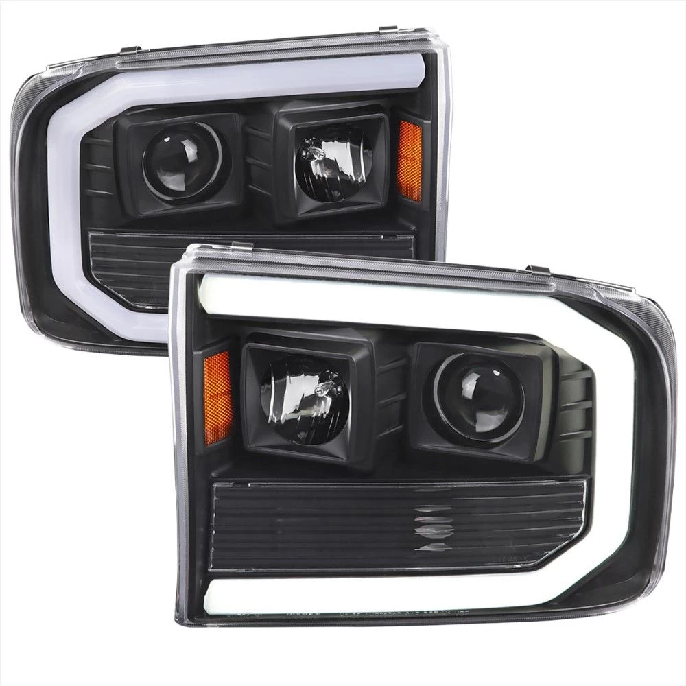 1999-2004 Ford F250 F350 F450 SuperDuty LED Tube Projector Headlight - Black Housing 3 1999-2004 Ford F250 F350 F450 SuperDuty LED Tube Projector Headlight - Black Housing
