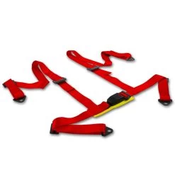 2-inch Nylon Strap 4 Point Shoulder Buckle Harness Bar Red Racing Seat Belt