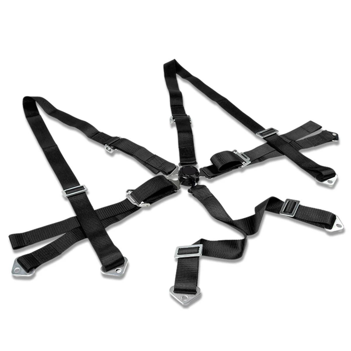 2-inch Strap Six Point Shoulder Camlock Harness Bar Adjustable Black Racing Seat Belt 3 2-inch Strap Six Point Shoulder Camlock Harness Bar Adjustable Black Racing Seat Belt