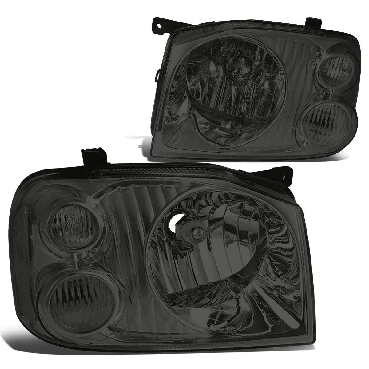 2001-2004 Nissan Frontier Factory Style Replacement Headlights - Smoked Lens / Clear 4 2001-2004 Nissan Frontier Factory Style Replacement Headlights - Smoked Lens / Clear - Image 2